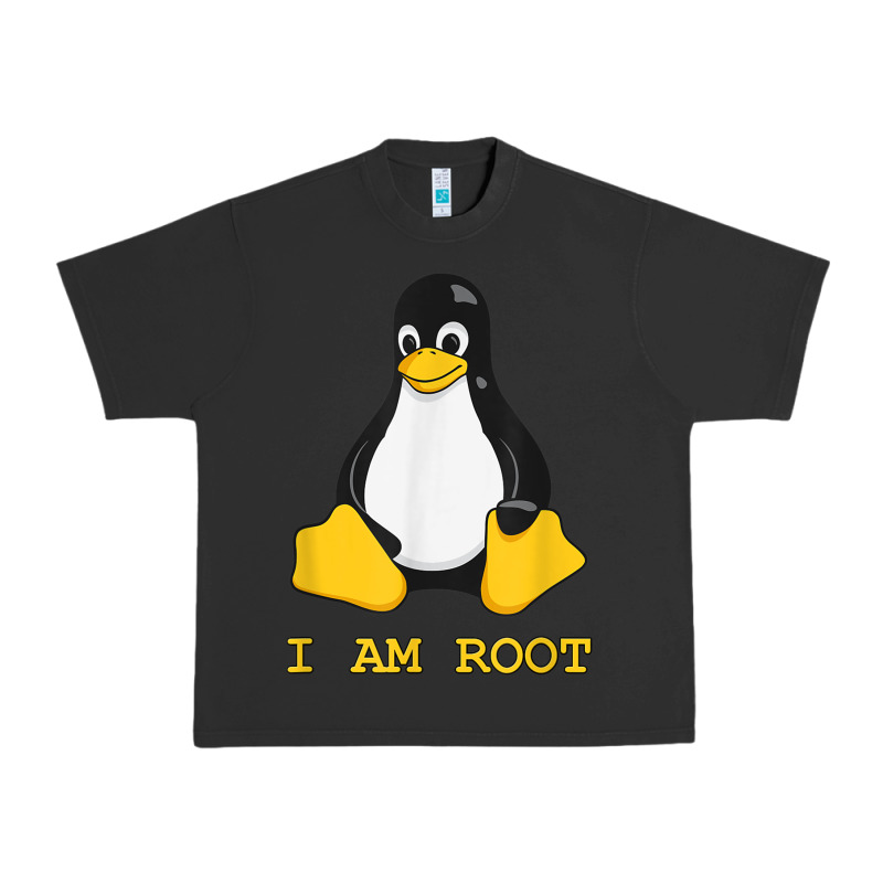 Linux Mascot Tux The Penguin I Am Root Tshirt Men Women Kids Urban Heavy Tee by PixelFlow | Teevron