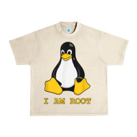 Sandshell Linux Mascot Tux the Penguin I Am Root TShirt Men Women Kids Urban Heavy Tee - PixelFlow