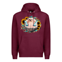 Burgundy Sunflower Leopard Hedgehog Premium Hoodie - Jasminsmagicworld