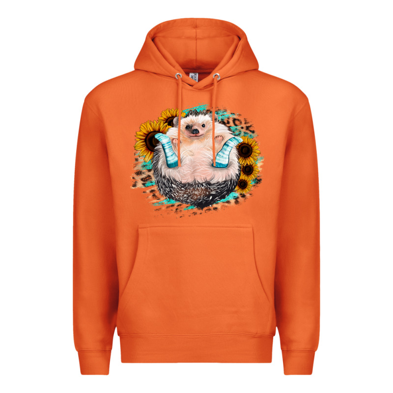 Sunflower Leopard Hedgehog Premium Hoodie by Jasminsmagicworld | Teevron