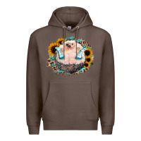 Coffee Sunflower Leopard Hedgehog Premium Hoodie - Jasminsmagicworld