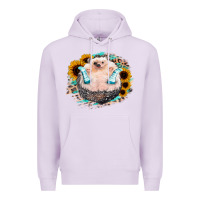 Lilac Sunflower Leopard Hedgehog Premium Hoodie - Jasminsmagicworld