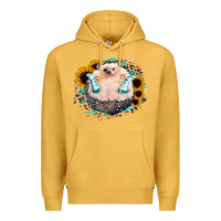 Mustard Sunflower Leopard Hedgehog Premium Hoodie - Jasminsmagicworld