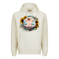 Oatmeal Heather Sunflower Leopard Hedgehog Premium Hoodie - Jasminsmagicworld