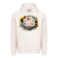 Pale Pink Sunflower Leopard Hedgehog Premium Hoodie - Jasminsmagicworld