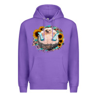 Purple Sunflower Leopard Hedgehog Premium Hoodie - Jasminsmagicworld