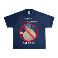 Navy i am a mom against cat boys Urban Heavy Tee - PixelFlow