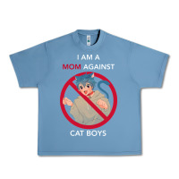Pebble Blue i am a mom against cat boys Urban Heavy Tee - PixelFlow