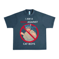 Midnight Navy i am a mom against cat boys Urban Heavy Tee - PixelFlow