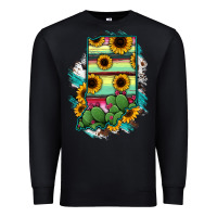 Black Indiana Map Sunflower Cactus Serape Premium Sweatshirt - RanaPortraitStore