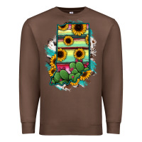 Chestnut Indiana Map Sunflower Cactus Serape Premium Sweatshirt - RanaPortraitStore