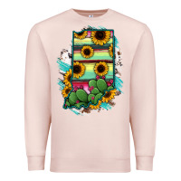 Pale Pink Indiana Map Sunflower Cactus Serape Premium Sweatshirt - RanaPortraitStore