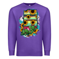 Purple Indiana Map Sunflower Cactus Serape Premium Sweatshirt - RanaPortraitStore