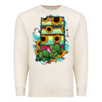 Sandshell Indiana Map Sunflower Cactus Serape Premium Sweatshirt - RanaPortraitStore