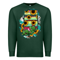 Sports Green Indiana Map Sunflower Cactus Serape Premium Sweatshirt - RanaPortraitStore
