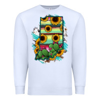 White Indiana Map Sunflower Cactus Serape Premium Sweatshirt - RanaPortraitStore