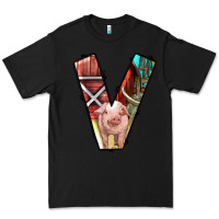 Black farm life alphabet lowercase letters v Premium Tee - BundleAndBundleShop