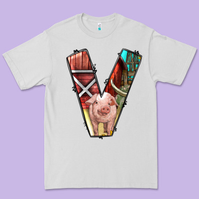 Farm Life Alphabet Lowercase Letters V Premium Tee Designed By Bundleandbundleshop