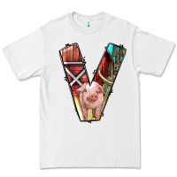 White farm life alphabet lowercase letters v Premium Tee - BundleAndBundleShop
