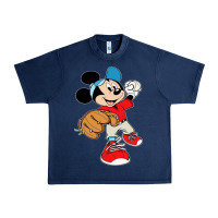 Navy micky-playing-baseball-cartoon-illustration-- Urban Heavy Tee - PixelFlow