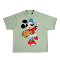Oil Green micky-playing-baseball-cartoon-illustration-- Urban Heavy Tee - PixelFlow