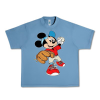 Pebble Blue micky-playing-baseball-cartoon-illustration-- Urban Heavy Tee - PixelFlow