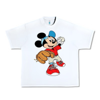 White micky-playing-baseball-cartoon-illustration-- Urban Heavy Tee - PixelFlow