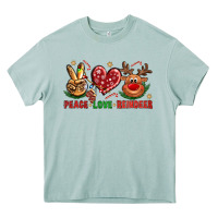 Arona Peace Love Reindeer Christmas Heavy Core Tee - BundleAndBundleShop