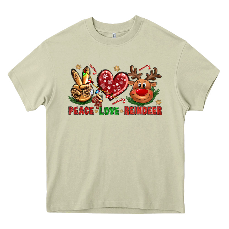 Peace Love Reindeer Christmas Heavy Core Tee by BundleAndBundleShop | Teevron