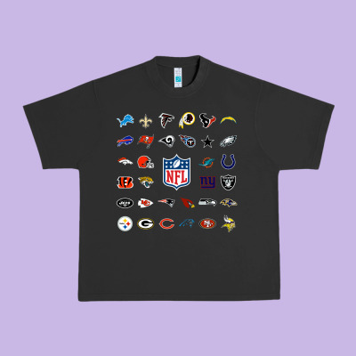 American Football Team Collage    Wall Art Urban Heavy Tee Designed By Pixelflow