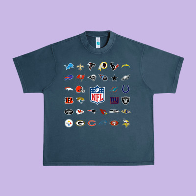American Football Team Collage    Wall Art Urban Heavy Tee Designed By Pixelflow