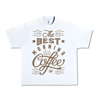 White The Best Morning Coffee Urban Heavy Tee - PixelFlow