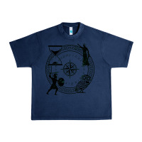 Navy the four stoic virtues Urban Heavy Tee - PixelFlow
