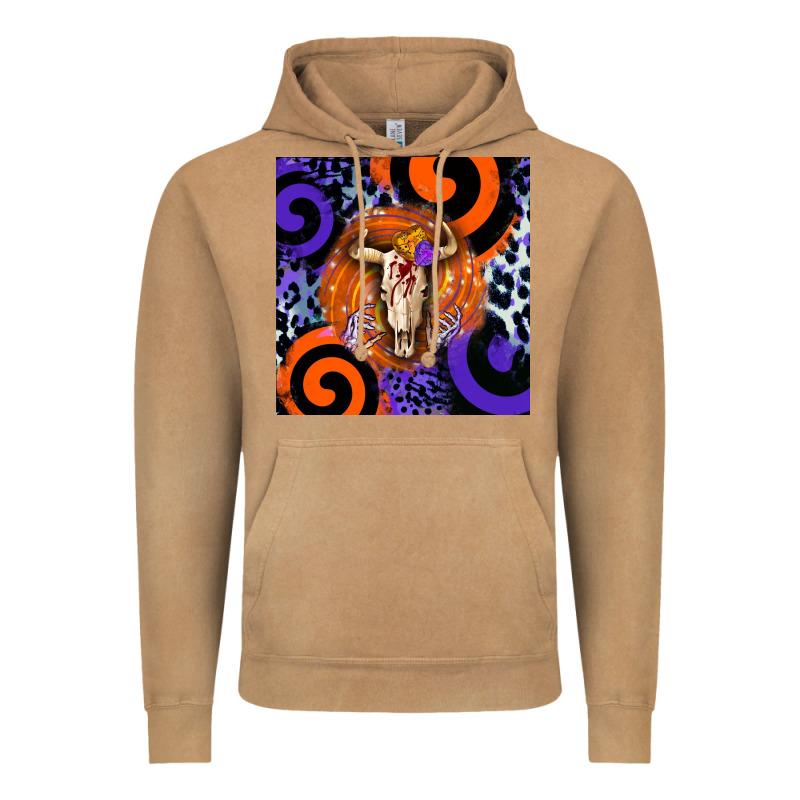 Halloween Bull Skull Vintage Hoodie by BarkalooDesign | Teevron