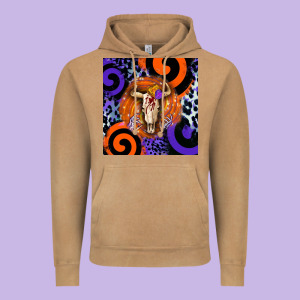 Halloween Bull Skull Vintage Hoodie Designed By Barkaloodesign
