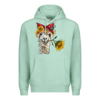 Alpaca With Sunflowers And Bandana Premium Hoodie | Teevron