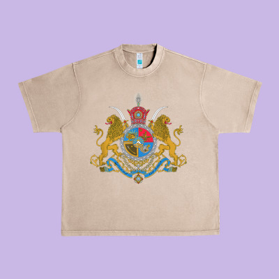 Iran Coat Of Arms Flag Souvenir Iranian Persian Urban Heavy Tee Designed By Pixelflow