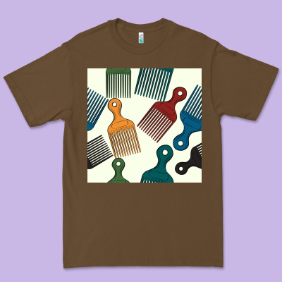 Afro Combs Seamless Patterns Premium Tee Designed By Bundleandbundleshop