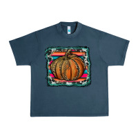 Midnight Navy leopard pumpkin with serape background Urban Heavy Tee - RanaPortraitStore