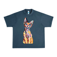 Midnight Navy Colorful Cat Urban Heavy Tee - PixelFlow