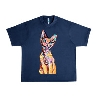 Navy Colorful Cat Urban Heavy Tee - PixelFlow