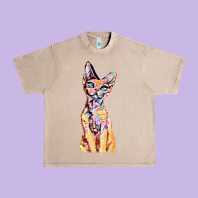 Colorful Cat Urban Heavy Tee Designed By Pixelflow