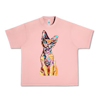 Salmon Colorful Cat Urban Heavy Tee - PixelFlow