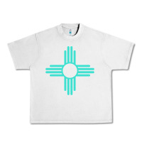 Lunar Rock New Mexico Zia Sun in Turquoise Blue Urban Heavy Tee - PixelFlow