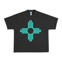 Pigment Black New Mexico Zia Sun in Turquoise Blue Urban Heavy Tee - PixelFlow