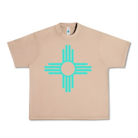 Burro New Mexico Zia Sun in Turquoise Blue Urban Heavy Tee - PixelFlow