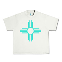 Pistachio New Mexico Zia Sun in Turquoise Blue Urban Heavy Tee - PixelFlow