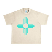 Sandshell New Mexico Zia Sun in Turquoise Blue Urban Heavy Tee - PixelFlow