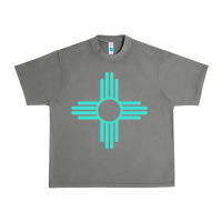 Tornado New Mexico Zia Sun in Turquoise Blue Urban Heavy Tee - PixelFlow