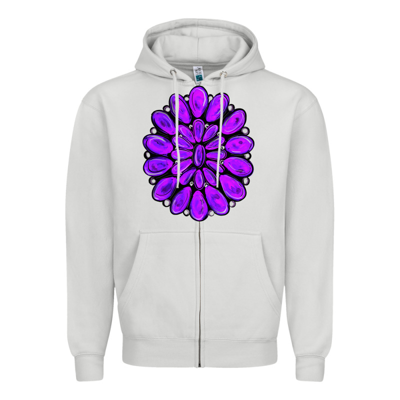 Purple Gemstone Jewelny Zipper Hoodie by RanaPortraitStore | Teevron
